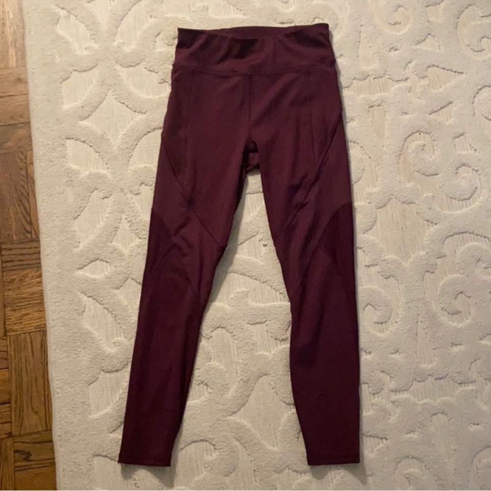 Fabletics Burgundy Leggings High Waist Performance